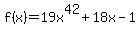 f%28x%29=19x%5E42%2B18x-1