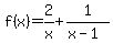 f%28x%29=2%2Fx%2B1%2F%28x-1%29