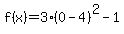 f%28x%29=3%280-4%29%5E2-1