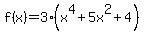f%28x%29=3%28x%5E4+%2B+5x%5E2+%2B+4%29+