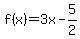 f%28x%29=3x-5%2F2