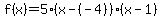 f%28x%29=5%28x-%28-4%29%29%28x-1%29