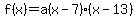 f%28x%29=a%28x-7%29%28x-13%29