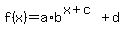 f%28x%29=a%2Ab%5E%28x%2Bc%29%2Bd