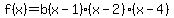 f%28x%29=b%28x-1%29%28x-2%29%28x-4%29