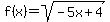 f%28x%29=sqrt%28-5x%2B4%29