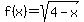 f%28x%29=sqrt%284-x%29