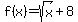 f%28x%29=sqrt%28x%29%2B8