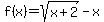 f%28x%29=sqrt%28x%2B2%29+-x