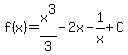 f%28x%29=x%5E3%2F3-2x-1%2Fx%2BC