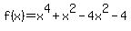 f%28x%29=x%5E4%2Bx%5E2+-+4x%5E2-4
