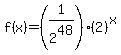 f%28x%29+=+%281%2F2%5E48%29%282%29%5Ex