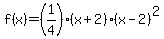 f%28x%29+=+%281%2F4%29%28x%2B2%29%28x-2%29%5E2