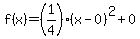 f%28x%29+=+%281%2F4%29%28x-0%29%5E2+%2B+0