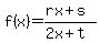 f%28x%29+=+%28rx%2Bs%29%2F%282x%2Bt%29