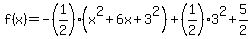 f%28x%29+=+-%281%2F2%29%28x%5E2%2B6x%2B3%5E2%29%2B%281%2F2%293%5E2%2B5%2F2
