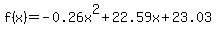 f%28x%29+=+-0.26x%5E2+%2B+22.59x+%2B+23.03