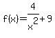 f%28x%29+=+4%2Fx%5E2%2B9