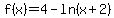 f%28x%29+=+4-ln%28x%2B2%29