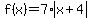 f%28x%29+=+7%2Aabs%28x+%2B+4%29