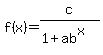 f%28x%29+=+c%2F%281%2Bab%5Ex%29