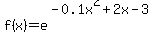 f%28x%29+=+e%5E%28-0.1x%5E2%2B2x-3%29