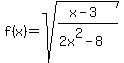 f%28x%29+=+sqrt%28%28x+-+3%29%2F%282x%5E2+-+8%29%29