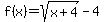 f%28x%29+=+sqrt%28x%2B4%29-4