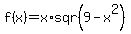 f%28x%29+=+x%2Asqr%289-x%5E2%29