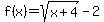 f%28x%29+=sqrt%28x%2B4%29+-2