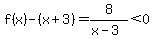 f%28x%29-%28x%2B3%29=8%2F%28x-3%29%3C0