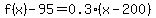 f%28x%29-95=0.3%28x-200%29