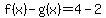 f%28x%29-g%28x%29+=+4+-+2+