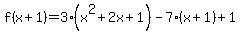 f%28x%2B1%29=3%28x%5E2%2B2x%2B1%29-7%28x%2B1%29%2B1