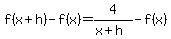 f%28x%2Bh%29-f%28x%29=4%2F%28x%2Bh%29-f%28x%29