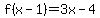 f%28x-1%29+=+3x-4