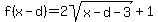 f%28x-d%29=2sqrt%28x-d-3%29%2B1