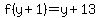 f%28y%2B1%29=y%2B13