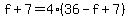 f%2B7=4%2836-f%2B7%29