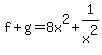 f%2Bg=8x%5E2%2B1%2Fx%5E2