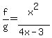 f%2Fg=x%5E2%2F%284x-3%29