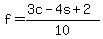 f=%283c-4s%2B2%29%2F10
