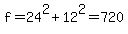 f=24%5E2%2B12%5E2=720