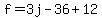 f=3j-36%2B12