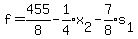 f=455%2F8-expr%281%2F4%29x%5B2%5D-expr%287%2F8%29s%5B1%5D