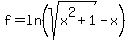 f=ln%28sqrt%28x%5E2%2B1%29-x%29