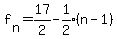 f%5Bn%5D=17%2F2-expr%281%2F2%29%28n-1%29