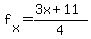 f%5Bx%5D=%283x%2B11%29%2F4