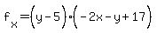 f%5Bx%5D=%28y%5E%22%22-5%29%28-2x-y%5E%22%22%2B17%29+