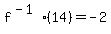 f%5E%28-1%29%2814%29+=+-2